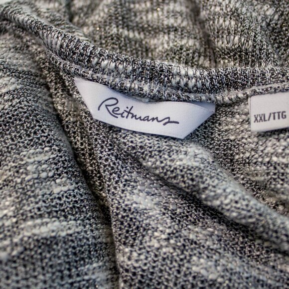 Reitmans Heather Gray Cowl Neck Top | Subtle Metallic | Size XXL - Picture 4 of 5